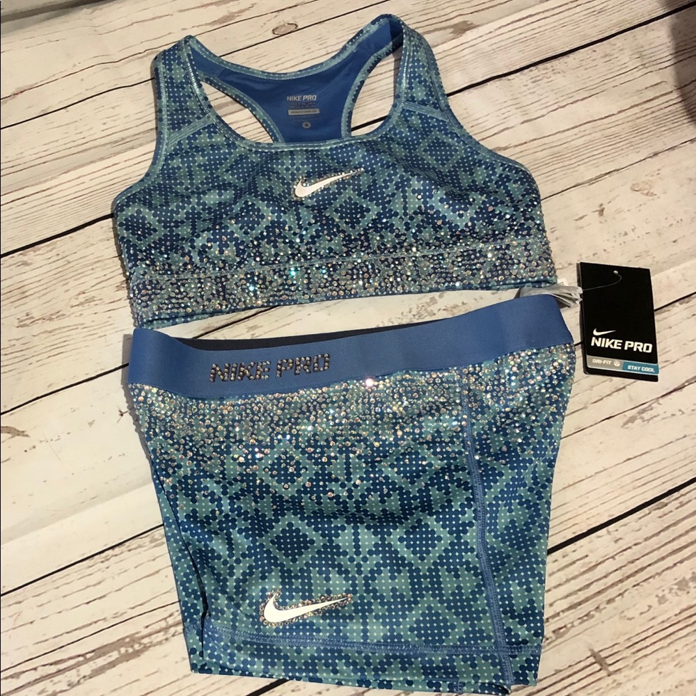 Rare Nike pro sets with full AB rhinestones!